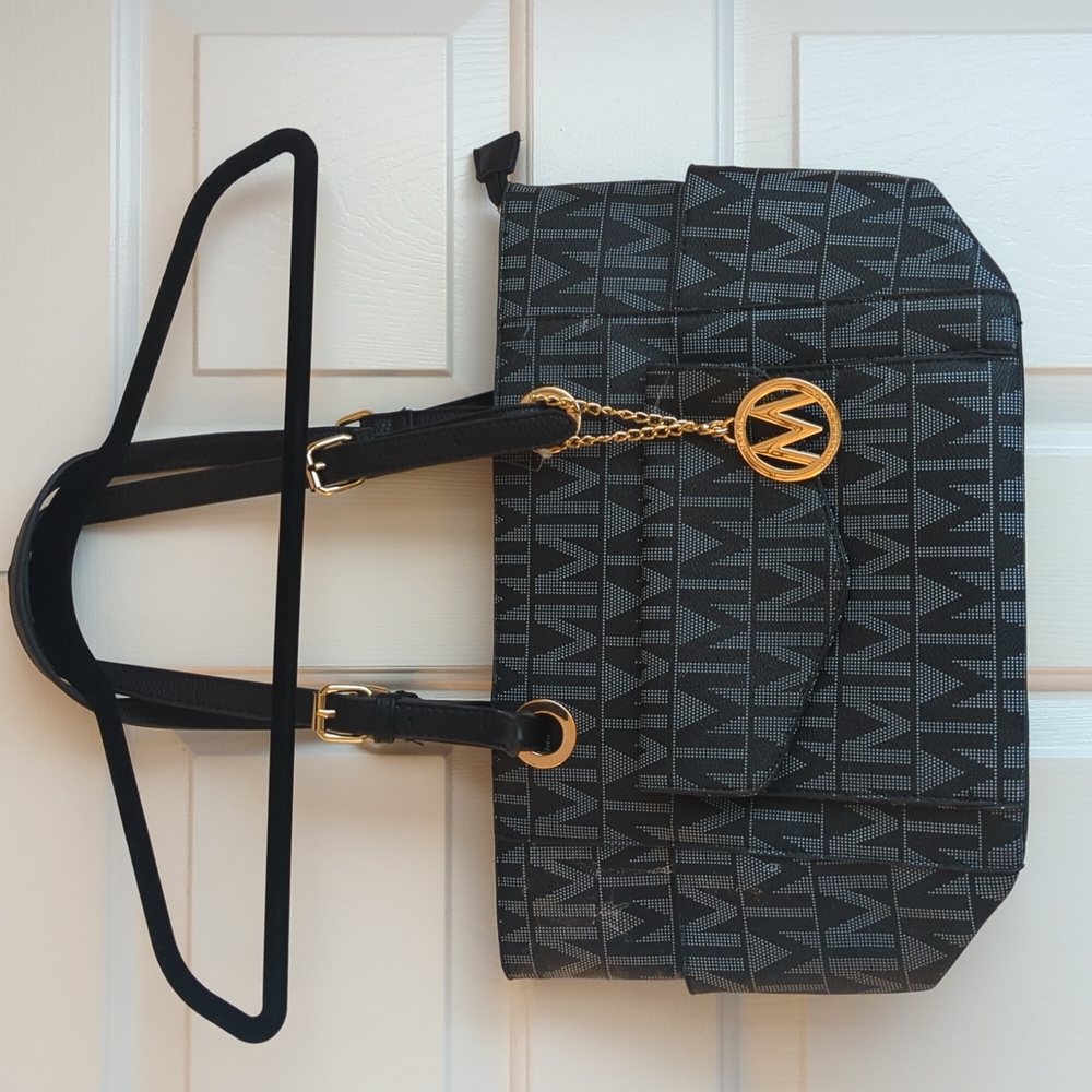 NWOT - Mia K. Collection Black/Gray Shoulder Bag